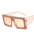 Luxury Exaggerated Diamond Setting Trendy uv 400 Big Frame Sunglasses